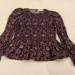 Purple pattern long sleeve top